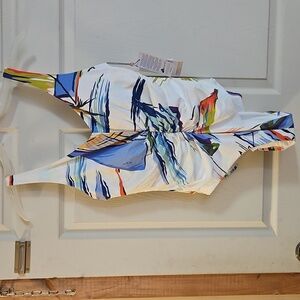 CALIA Women’s Ruched One Piece Swimsuit: TAHITIAN PRINT: NEW WITH TAGS: SIZE 12